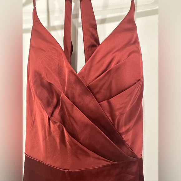 AW Bridal Adeliza Dress Size 8 Burgundy Satin Charmeuse NEW! - Picture 6 of 13